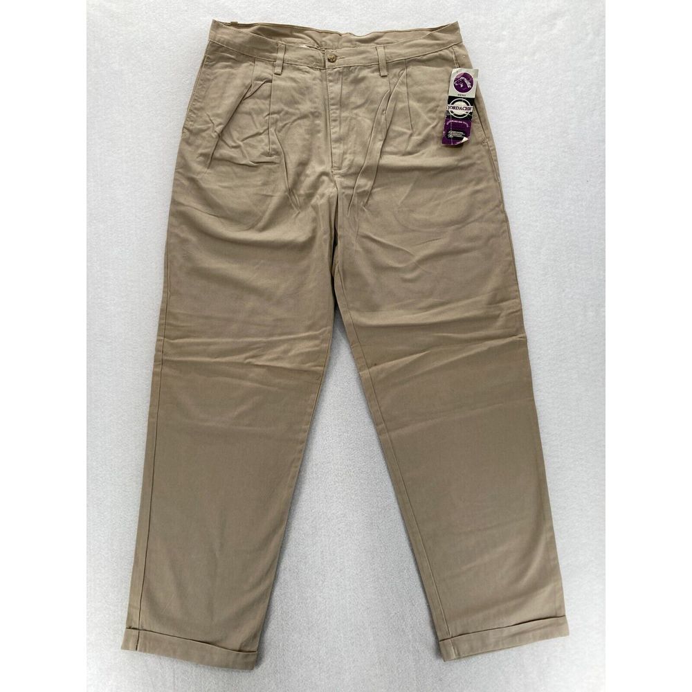 Vintage Jordache Urban Fatigues Chino Pants Mens 38x34 Beige Relaxed Taper NWT